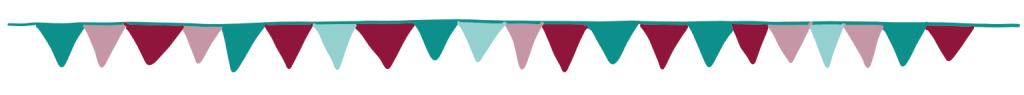 Illustration showing colourful bunting